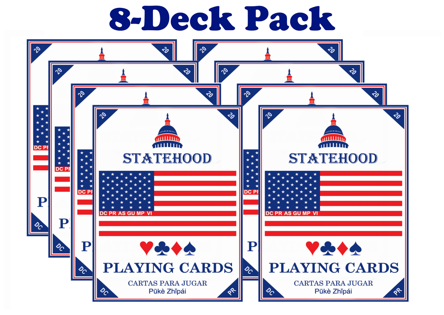 Statehood Playing Cards 8-Deck Pack